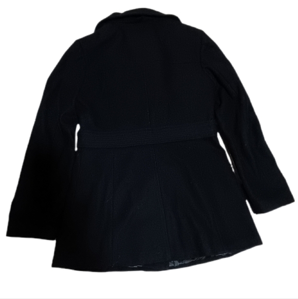 Kenneth Cole Women's Classic Black Pea Coat - Picture 2 of 4